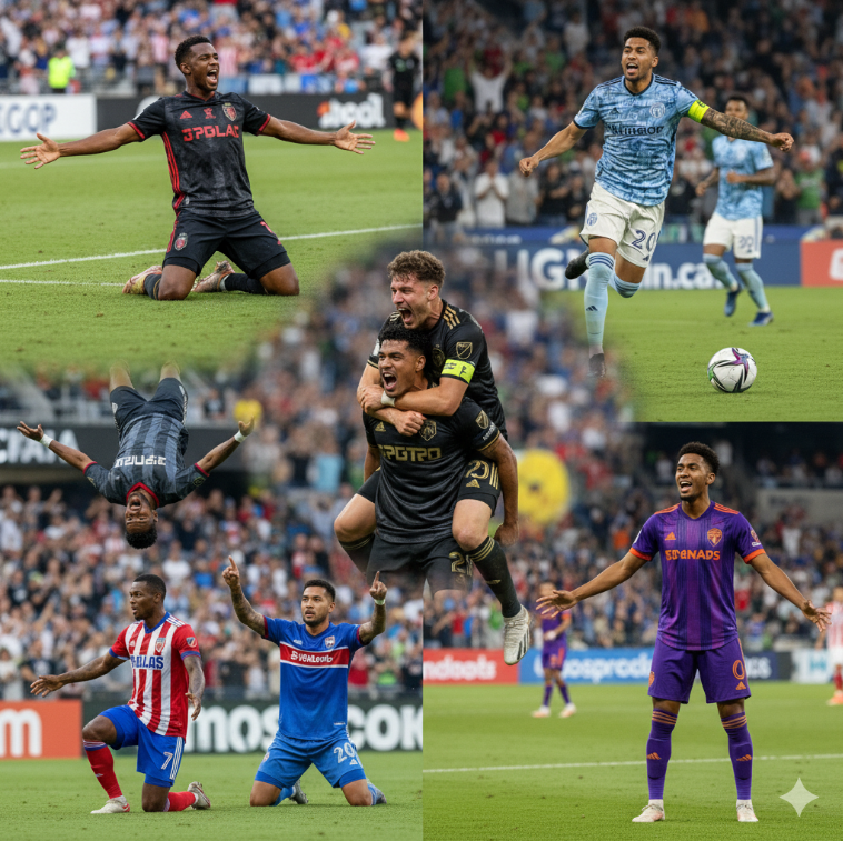 각 팀의 스타 플레이어의 화려한 골 세레머니